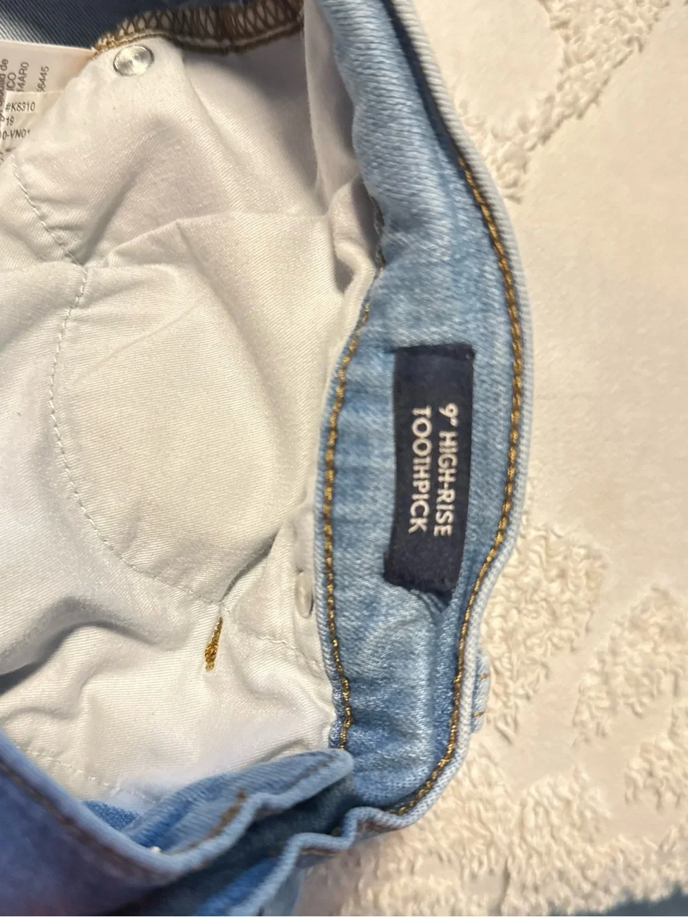 J Crew Women Jean 9” High Rise Toothpick Wash Stretch Button Fly Size 32